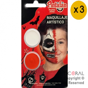 MAQUILLAJE ARTISTICO PINTAFAN BLANCO ROJO MONSTRUOSO 13-809 (4GR SET X 2) x 3